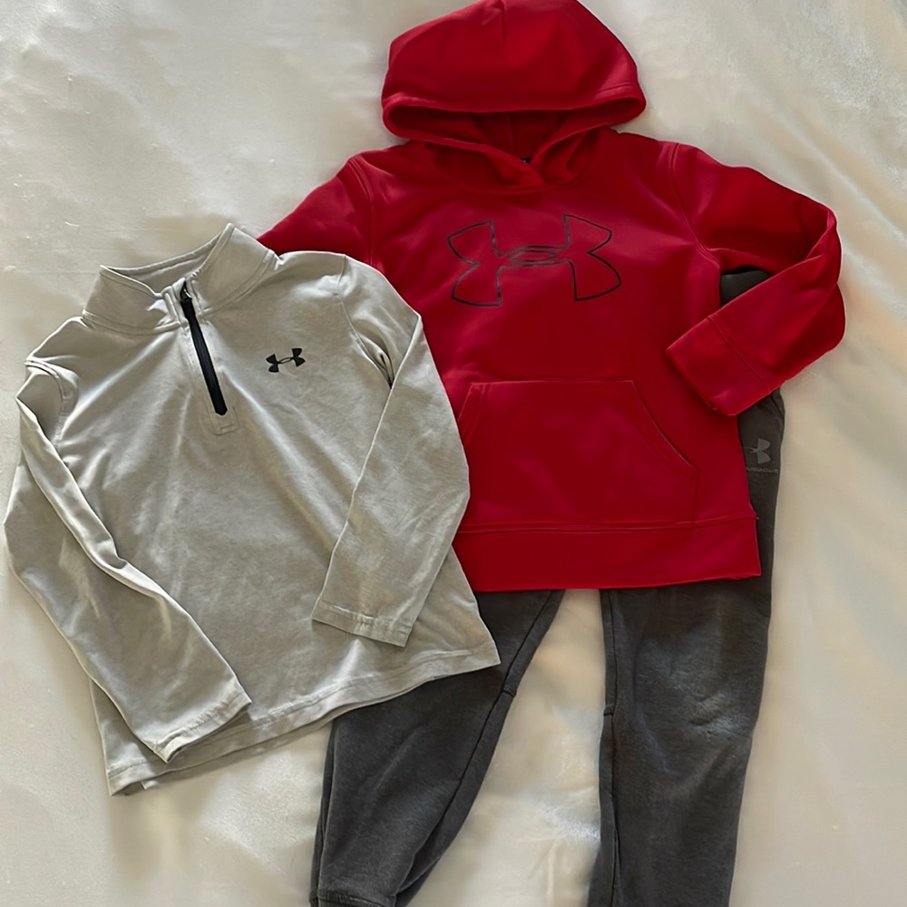 Bundle of Under Armour Collection All Size 6: Hoodie, Joggers, 3/4 Zip